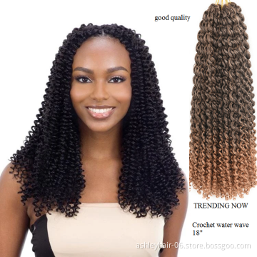18 Inch Cheap Ombre Pre Looped Water Wave Rich Synthetic Crochet Braid Hair